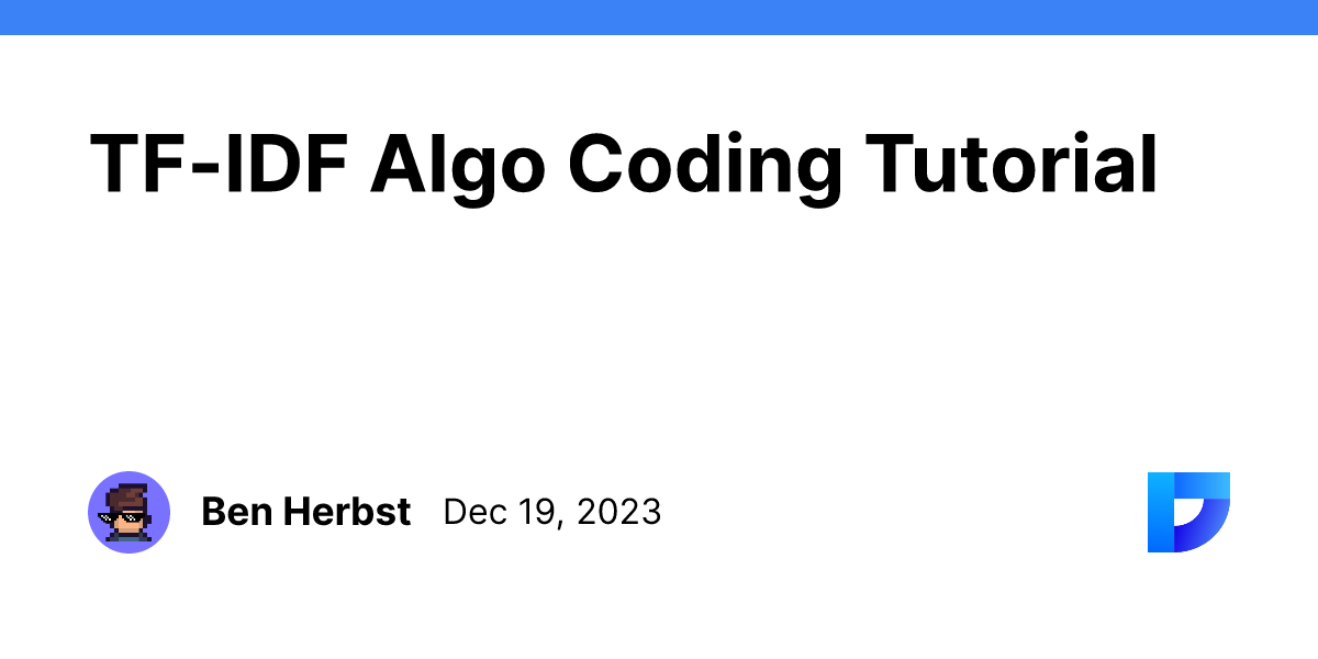 TF-IDF Algo Coding Tutorial