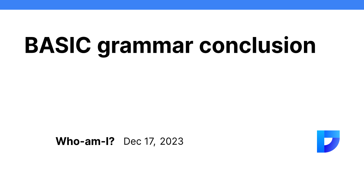 BASIC grammar conclusion